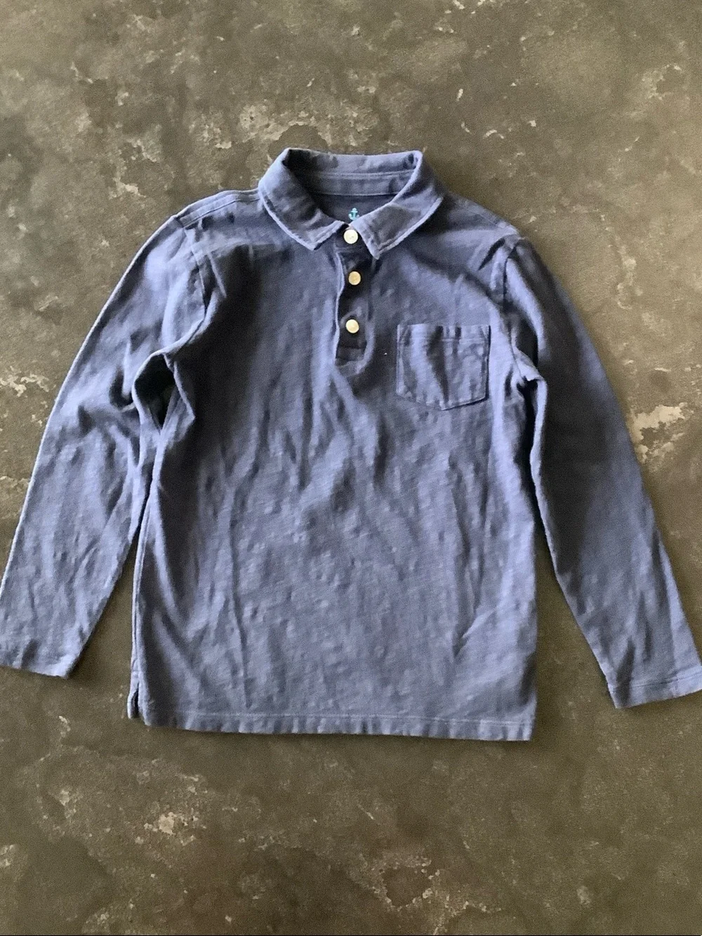 Crewcuts Navy Long-Sleeve Polo with Chest Pocket